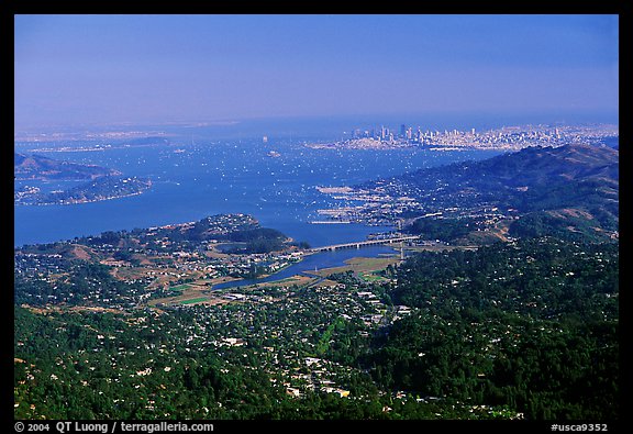 San Francisco and the Bay Area seen from Mt Tamalpais. California, USA (color)