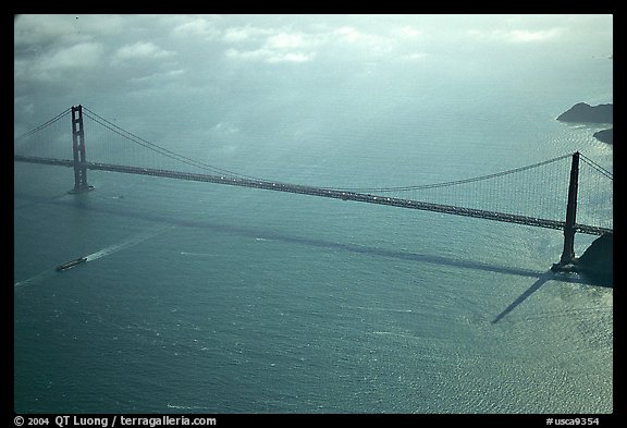 Aerial view of the Golden Gate Bridge. San Francisco, California, USA (color)