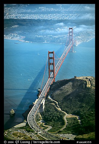 Aerial view of the Golden Gate Bridge. San Francisco, California, USA (color)