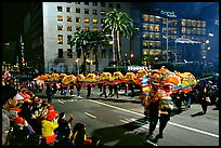 Dragon dancing during the Chinese New Year celebration, Union Square. San Francisco, California, USA