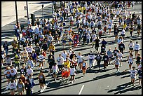 Crowds in the streets during the Bay to Breakers annual race. San Francisco, California, USA