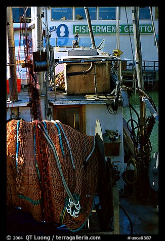 Detail of Fishing boat, Fisherman's Wharf. San Francisco, California, USA (color)