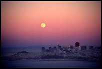 Moonrise over the city. San Francisco, California, USA (color)