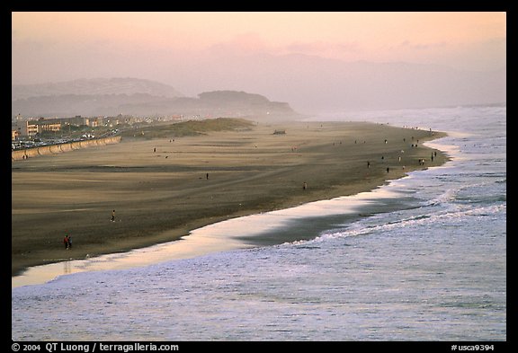 Ocean Beach at sunset. San Francisco, California, USA (color)