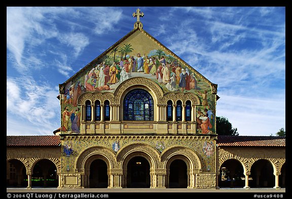 Memorial Chapel, early morning. Stanford University, California, USA (color)