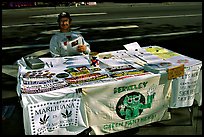 Street Booth advocating Drug legalization. Berkeley, California, USA