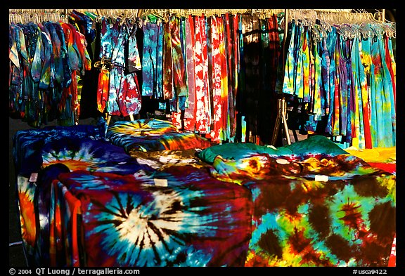 Colorful Tye die T-shirts for sale. Berkeley, California, USA