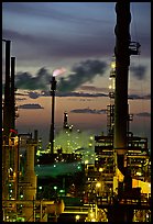 Oil Refinery at sunset, Rodeo. San Pablo Bay, California, USA (color)