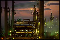 Industrial Oil Refinery near Rodeo at sunset. SF Bay area, California, USA ( color)