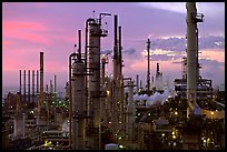 Chimneys of industrial Oil Refinery, Rodeo. San Pablo Bay, California, USA