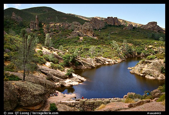 Bear Gulch Dam and reservoir. Pinnacles National Park, California, USA.