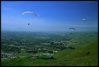 Paragliders, Mission Peak Regional Park. California, USA ( color)