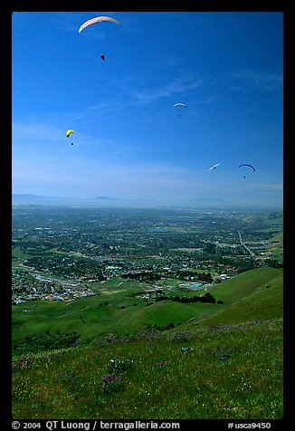 Paragliders, Mission Peak Regional Park. California, USA