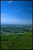 Paragliders, Mission Peak Regional Park. California, USA ( color)