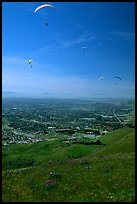 Paragliders, Mission Peak Regional Park. California, USA (color)