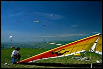 Hand-glider,  Mission Peak Regional Park. California, USA (color)