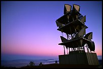 Microwave communication relay at dusk,  Mt Diablo State Park. California, USA