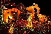 House with Christmas Lights. San Jose, California, USA