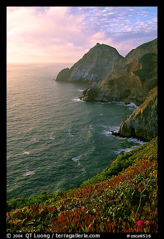 Coastline near Devil's slide, sunset. San Mateo County, California, USA (color)