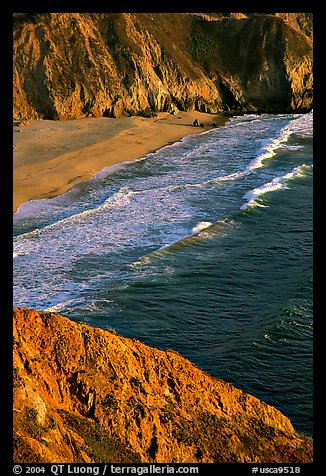 Beach near Devil's slide, sunset. San Mateo County, California, USA (color)