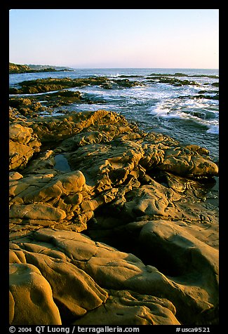 Bean Hollow State Beach, sunset. San Mateo County, California, USA (color)