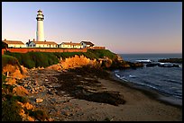 Pigeon Point Lighthouse, sunset. San Mateo County, California, USA (color)