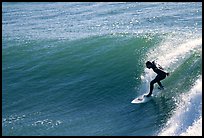 Surfer, morning. Santa Cruz, California, USA