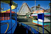 Boardwalk amusement park, morning. Santa Cruz, California, USA