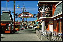 Boardwalk amusement park, morning. Santa Cruz, California, USA