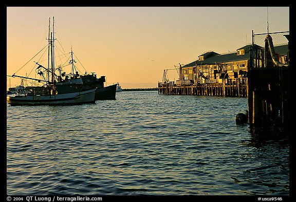 Fisherman's wharf at sunset. Monterey, California, USA