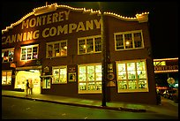 Cannery Row building at night, Monterey. Monterey, California, USA