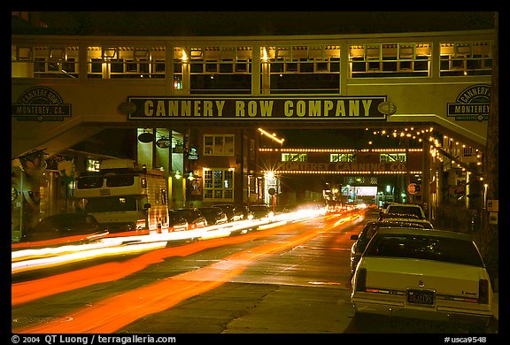 Cannery Row  at night, Monterey. Monterey, California, USA
