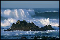 Crashing waves and rocks, Ocean drive. Pacific Grove, California, USA