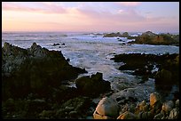 Coastline at sunset, Asilomar State Beach. Pacific Grove, California, USA