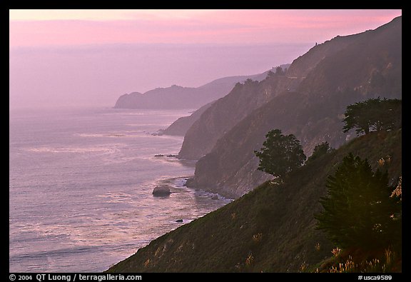 Coastline at sunset. Big Sur, California, USA (color)