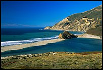 Lagoon and beach. Big Sur, California, USA (color)