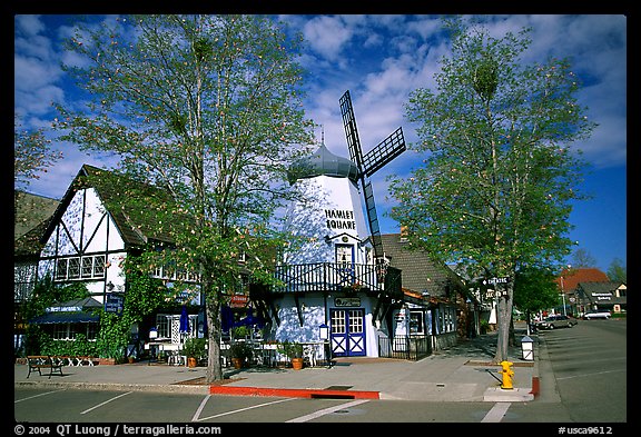 Windmill, Danish village. Solvang, California, USA