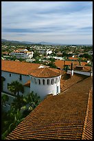 Rooftop of the courthouse with red tiles. Santa Barbara, California, USA ( color)