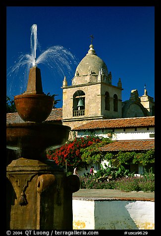 Bell tower of Carmel Mission. Carmel-by-the-Sea, California, USA