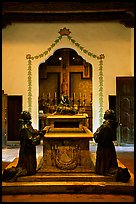 Statues of the fathers, Carmel Mission. Carmel-by-the-Sea, California, USA