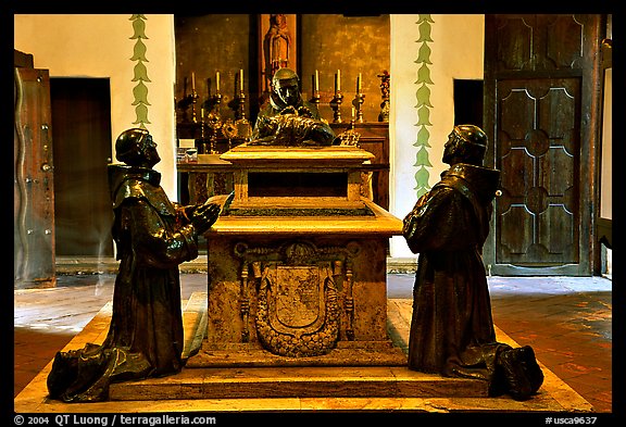 Statues of the fathers, Carmel Mission. Carmel-by-the-Sea, California, USA (color)