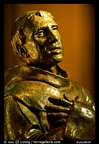 Statue of Father Junipero Serra, Carmel Mission. Carmel-by-the-Sea, California, USA