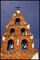 Bell tower, Mission San Miguel Arcangel. California, USA ( color)