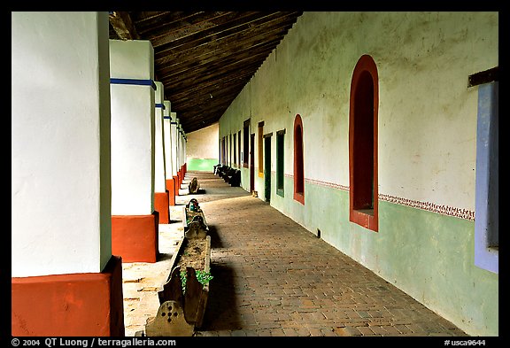 Cloister, Mission San Miguel Arcangel. California, USA (color)