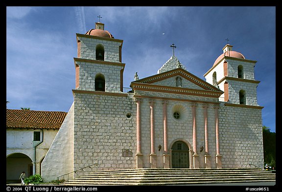 Mission Santa Barbara, mid-day. Santa Barbara, California, USA