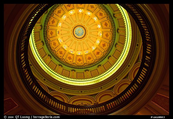Dome of the state capitol from inside. Sacramento, California, USA