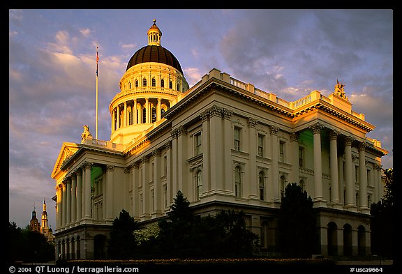 California State capitol, sunset. Sacramento, California, USA