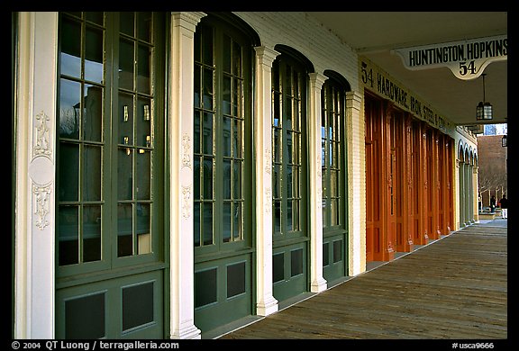 Storefront in historic district. Sacramento, California, USA