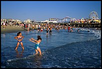 Beach near the pier, late afternoon. Santa Monica, Los Angeles, California, USA