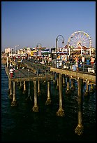 Pier and Ferris Wheel, late afternoon. Santa Monica, Los Angeles, California, USA (color)
